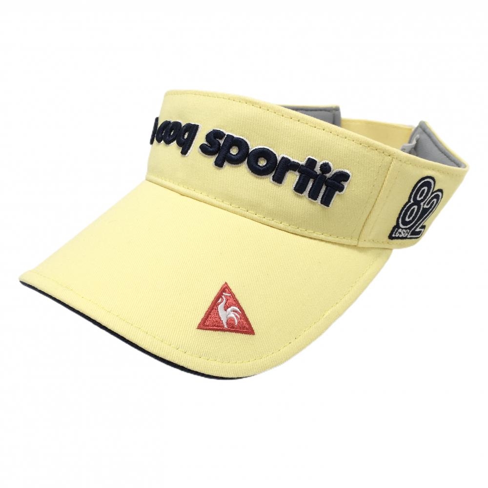 ルコック サンバイザー イエロー×ネイビー 立体ロゴ刺しゅう F(55-57㎝)   ゴルフウェア le coq sportif