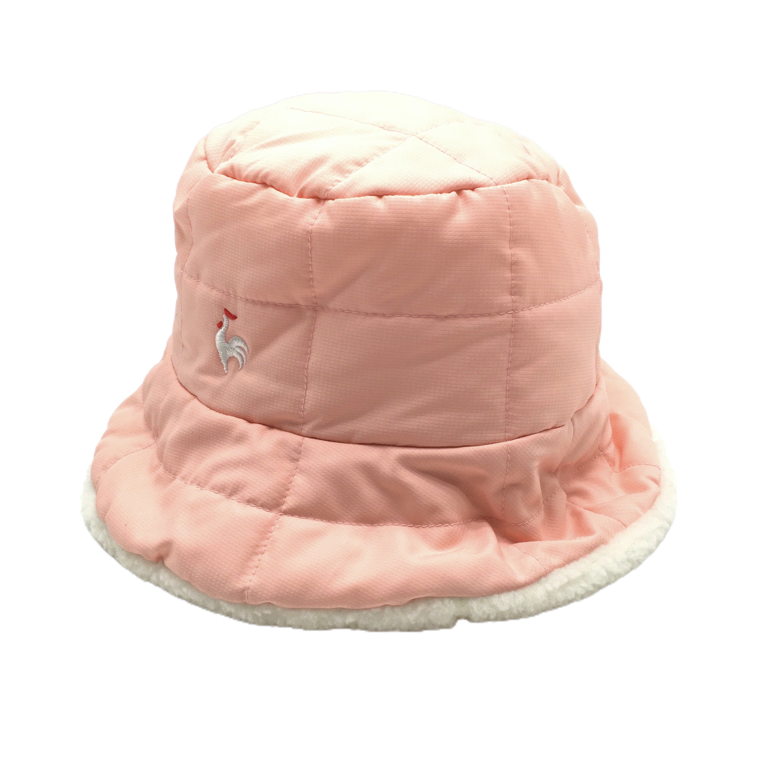 【超美品】ルコック ハット ライトピンク ロゴ刺しゅう 裏ボア FREE   ゴルフウェア le coq sportif