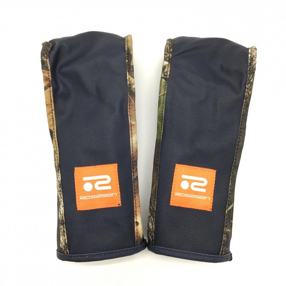 【新品】ロサーセン ヘッドカバー2点セット(FW) ネイビー 淵柄 フェアウェイウッドゴルフ Rosasen