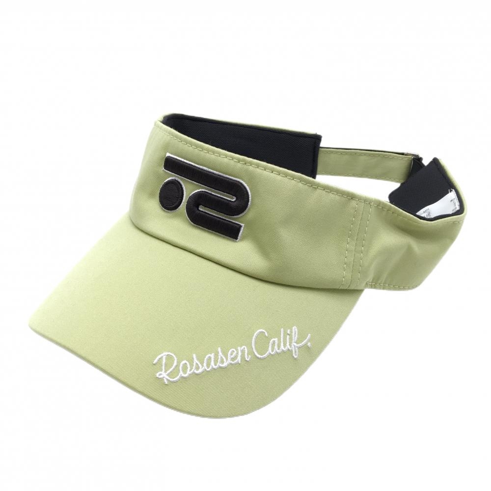 【美品】ロサーセン サンバイザー ライトカーキ×ダークブラウン 立体ロゴ 40   ゴルフウェア Rosasen