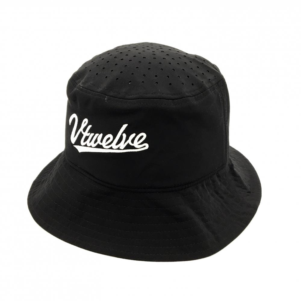 【新品】V12 バケットハット 黒 パンチング 裏地メッシュ FREE   ゴルフウェア V12