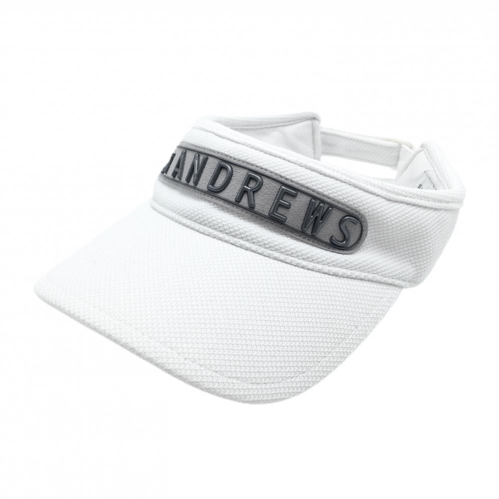 セントアンドリュース サンバイザー 白×グレー ロゴ FR   ゴルフウェア St ANDREWS