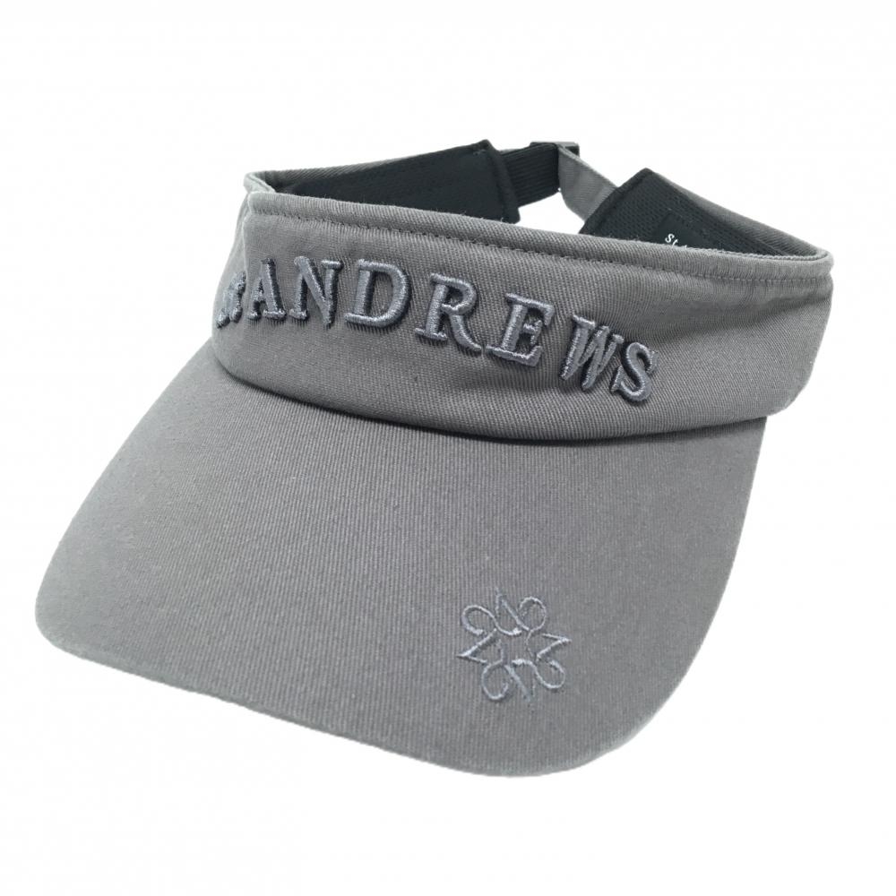 【美品】セントアンドリュース サンバイザー グレー 立体ロゴ刺しゅう FR   ゴルフウェア 2024年モデル St ANDREWS