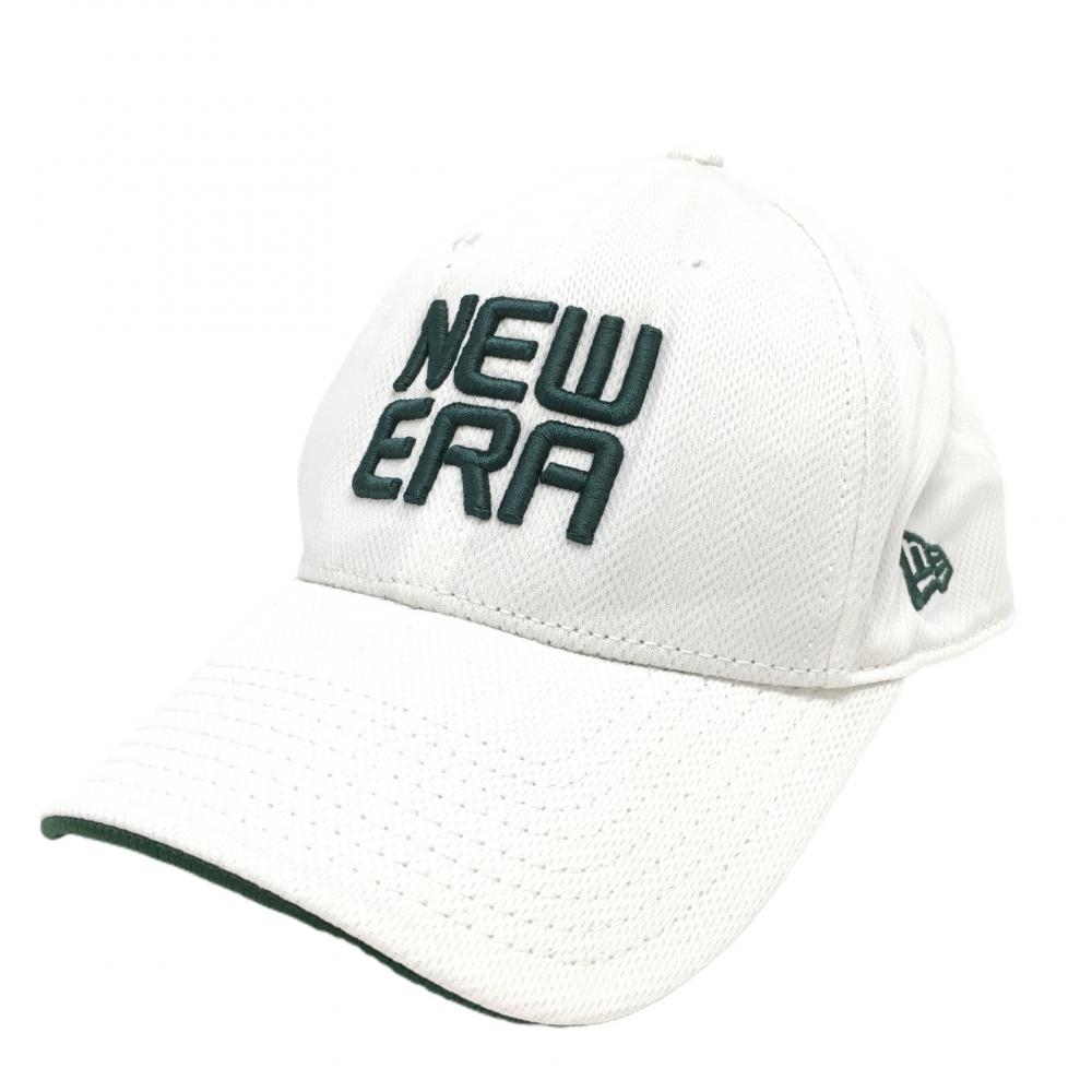 ニューエラ キャップ 白×グリーン 立体ロゴ刺しゅう  MEDIUM-LARGE ゴルフウェア New Era