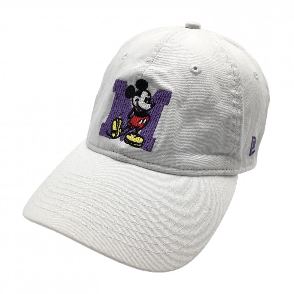【美品】ニューエラ×Disney キャップ 白 ミッキー刺しゅう   ゴルフウェア New Era