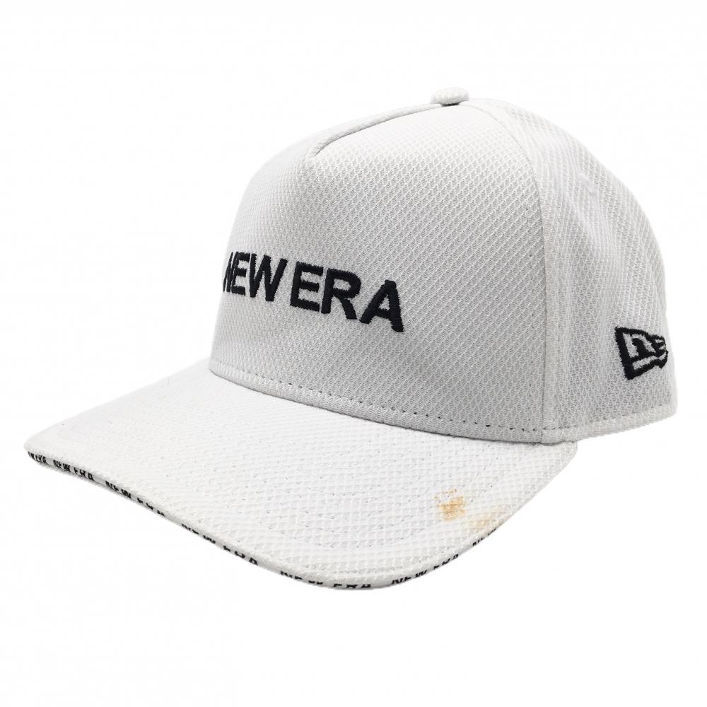 ニューエラ キャップ 白×黒 ロゴ つば汚れ   ゴルフウェア New Era