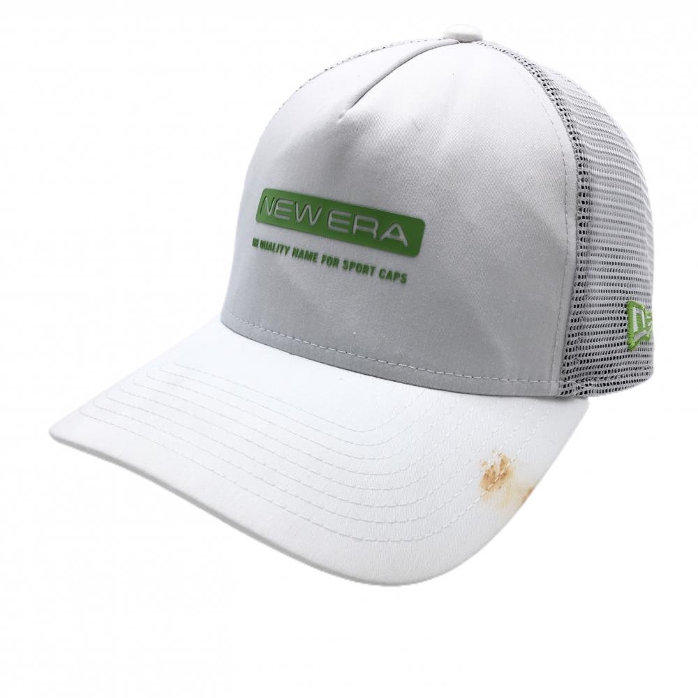 ニューエラ メッシュキャップ 白×グリーン ロゴ   ゴルフウェア New Era
