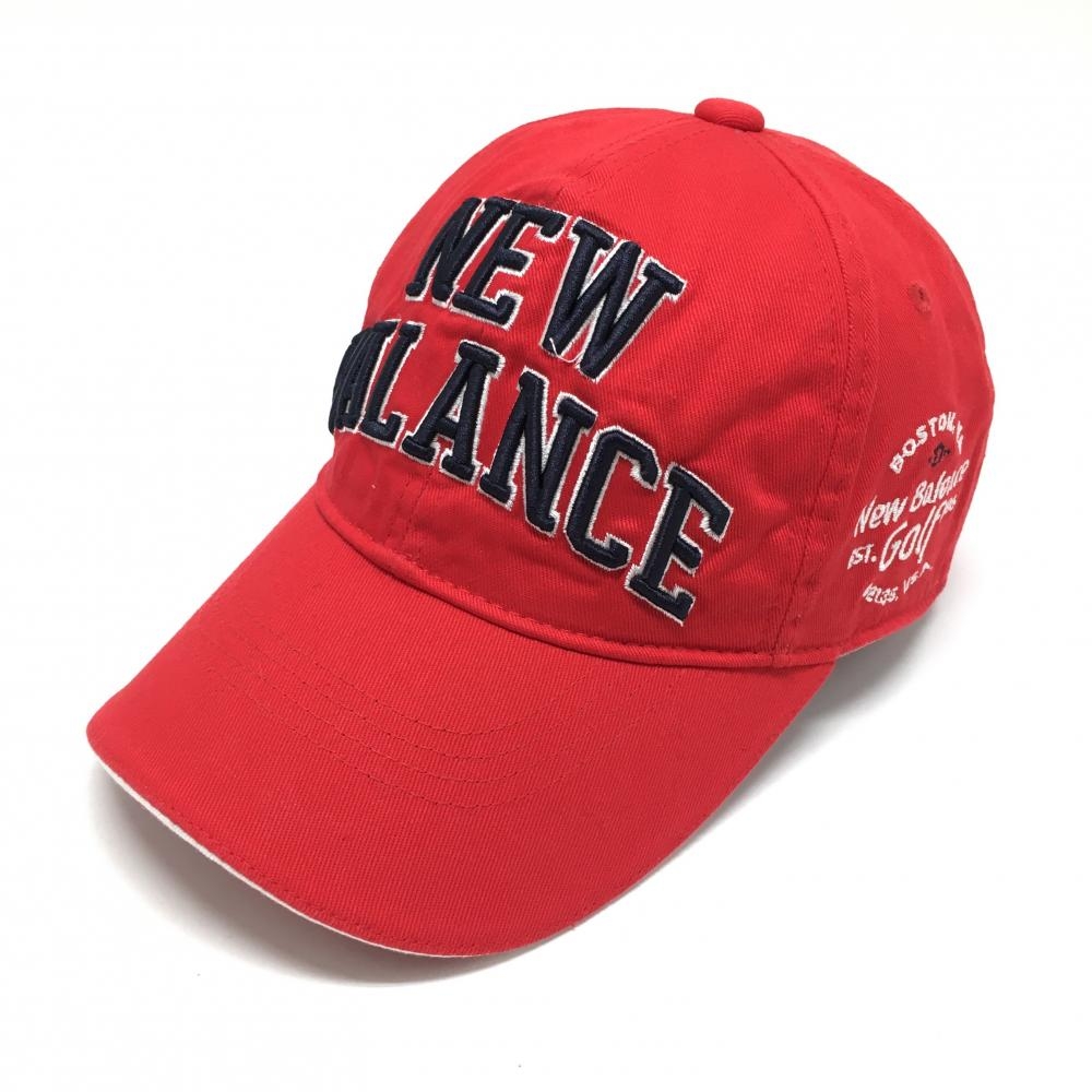 【美品】ニューエラ キャップ レッド×ネイビー ロゴ刺しゅう  FR   ゴルフウェア New Era