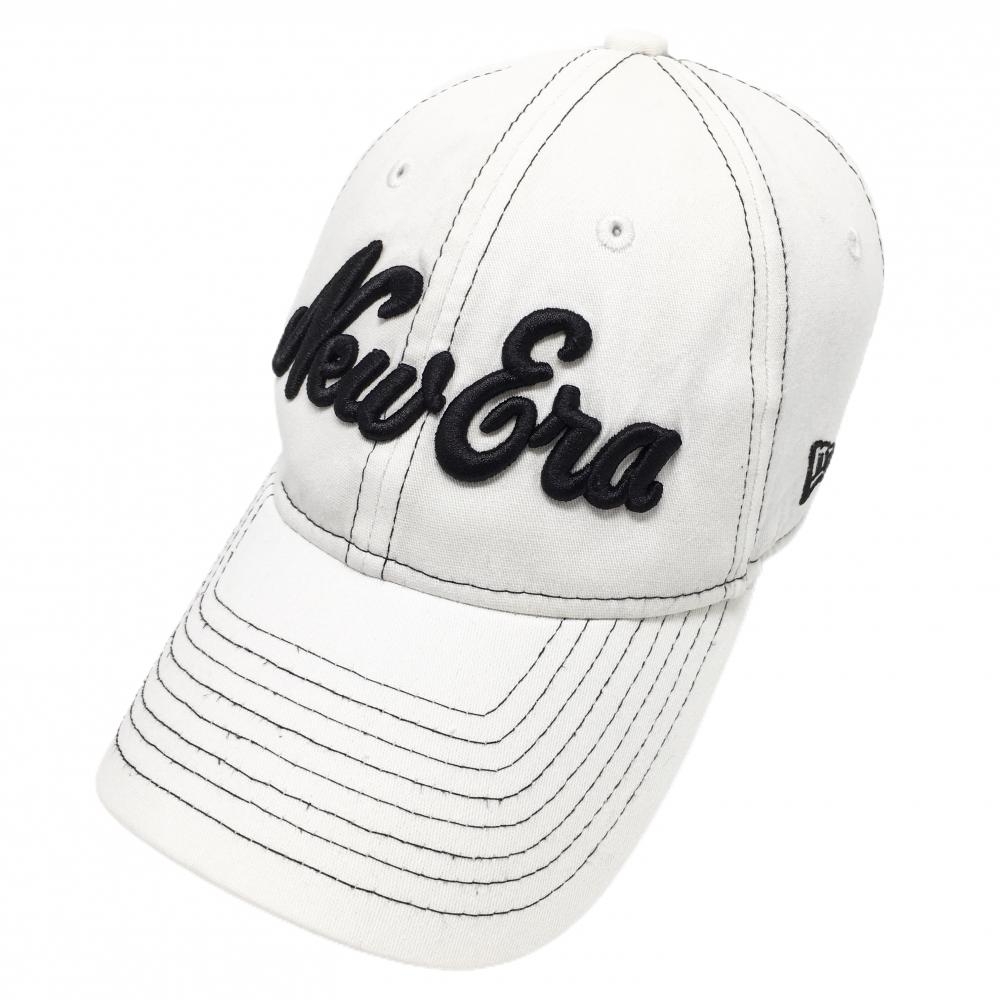 ニューエラ キャップ 白×黒 立体ロゴ刺しゅう   ゴルフウェア New Era