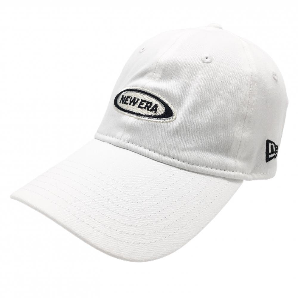 【超美品】ニューエラ キャップ 白×黒 フロントロゴ MEDIUM/LARGE   ゴルフウェア New Era