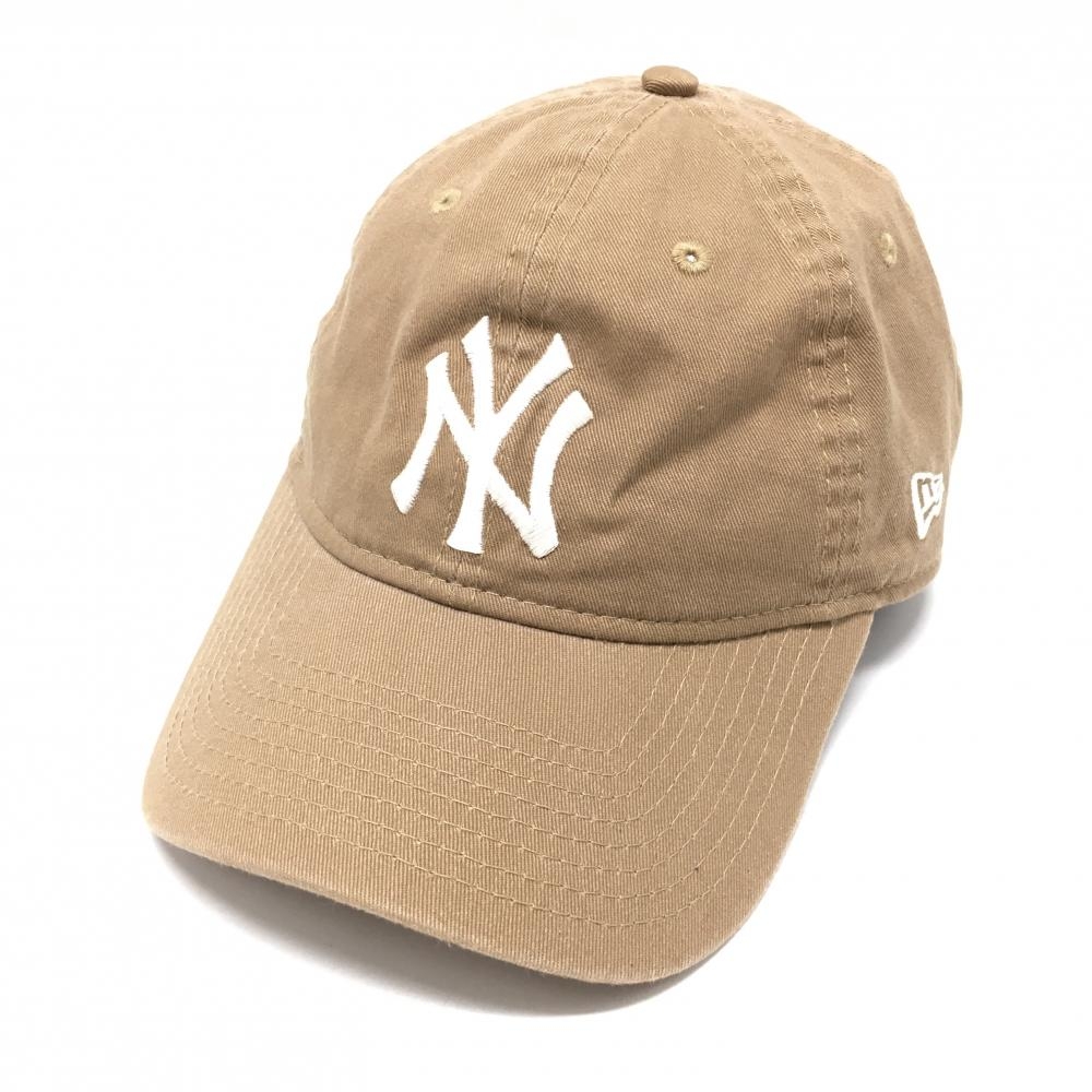 ニューエラ キャップ ブラウン系×白 フロントロゴ 色褪せ、ロゴ・額など汚れ   ゴルフウェア New Era