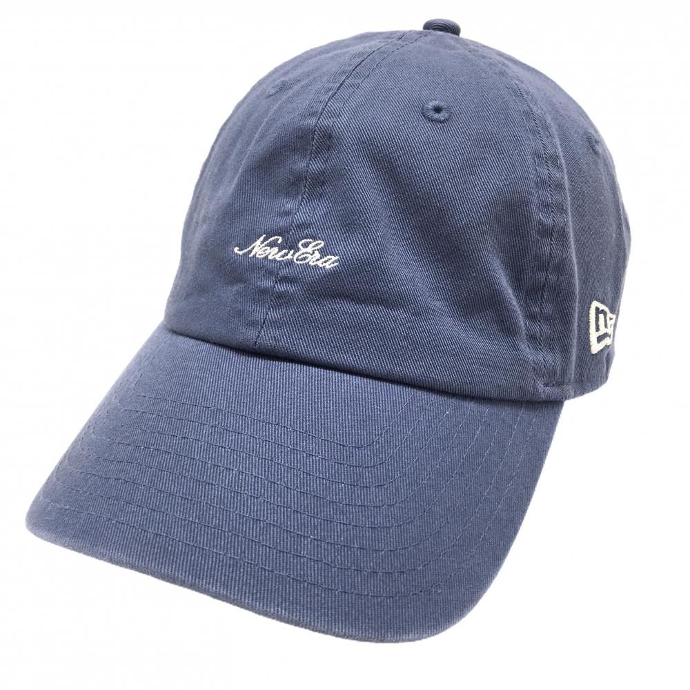 【美品】ニューエラ キャップ グレーブルー×白 ロゴ刺しゅう    ゴルフウェア New Era
