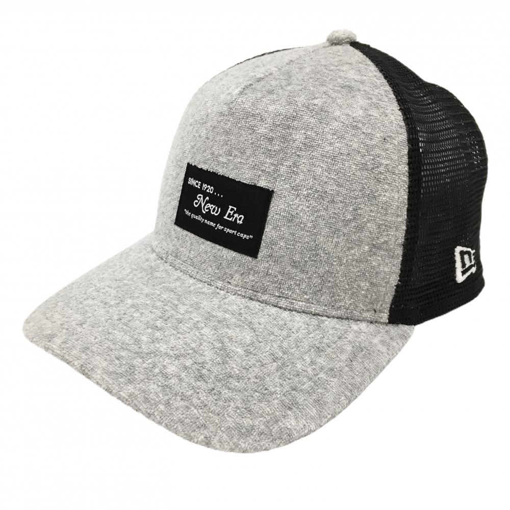【新品】ニューエラ メッシュキャップ 杢グレー×黒 パイル地 フロントロゴ   ゴルフウェア New Era