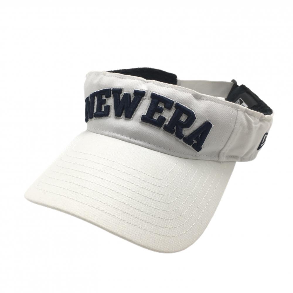 ニューエラ サンバイザー 白×ネイビー 立体ロゴ刺しゅう   ゴルフウェア New Era