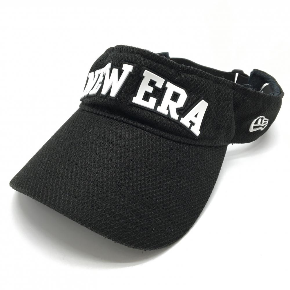 ニューエラ サンバイザー 黒×白 ロゴ   ゴルフウェア New Era