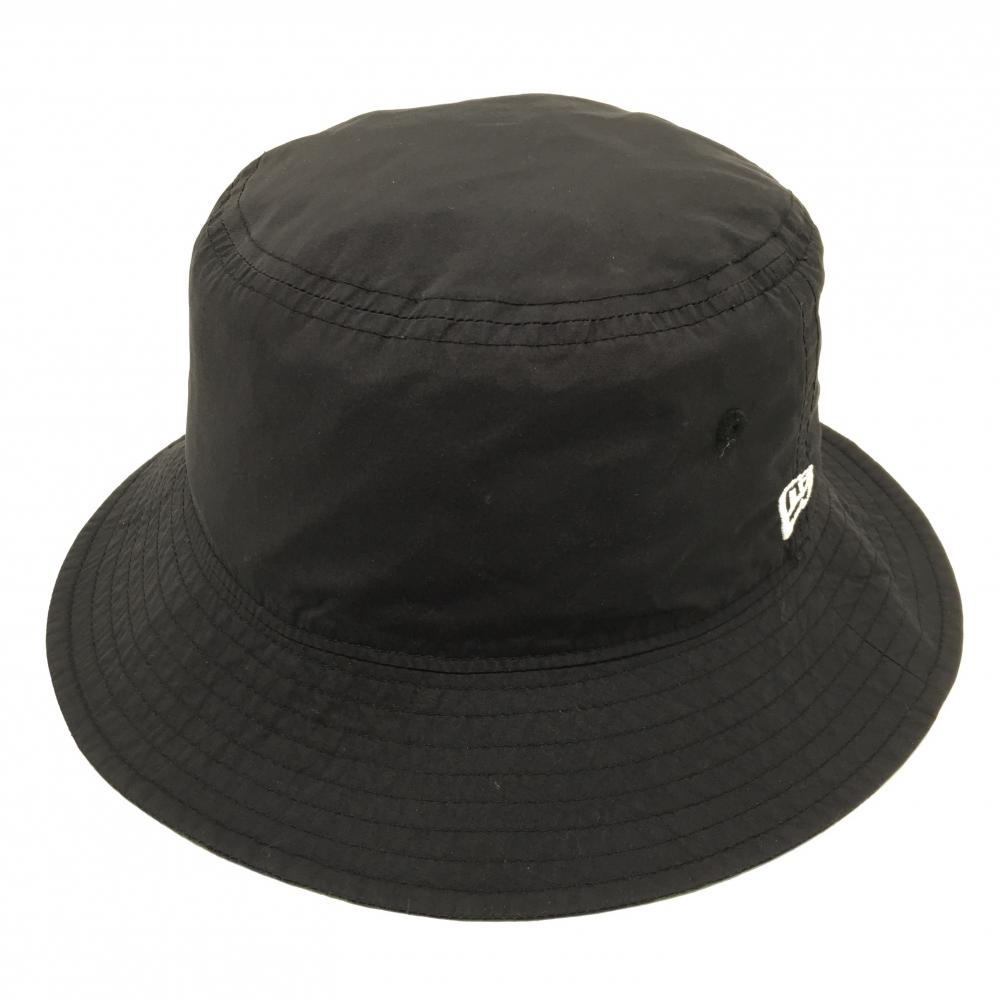 【超美品】ニューエラ リバーシブルハット 黒 ロゴ刺しゅう 内側チェック   ゴルフウェア New Era