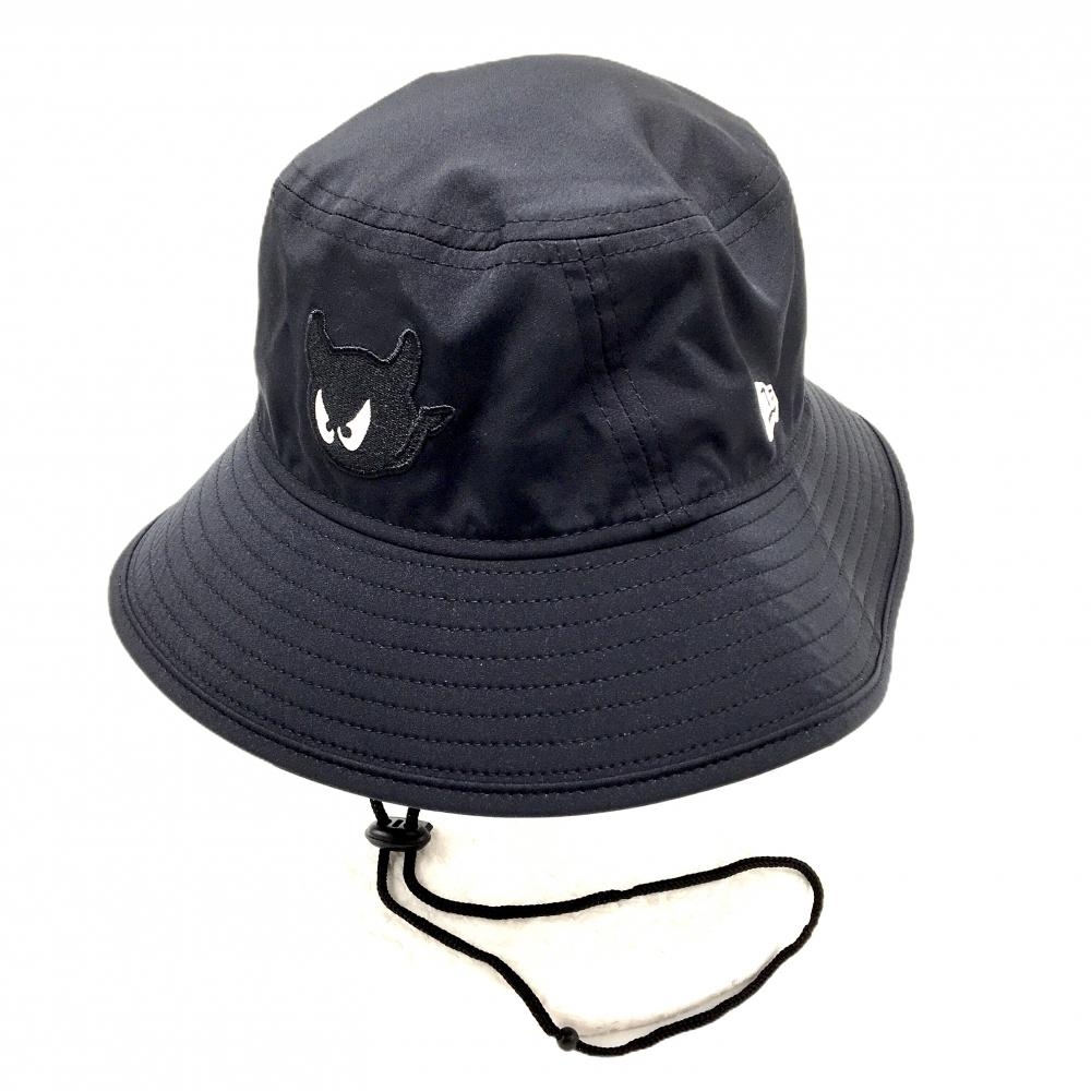 【超美品】ニューエラ×WAAC バケットハット 黒 ワッペン ストラップ着脱可 58cm   ゴルフウェア New Era