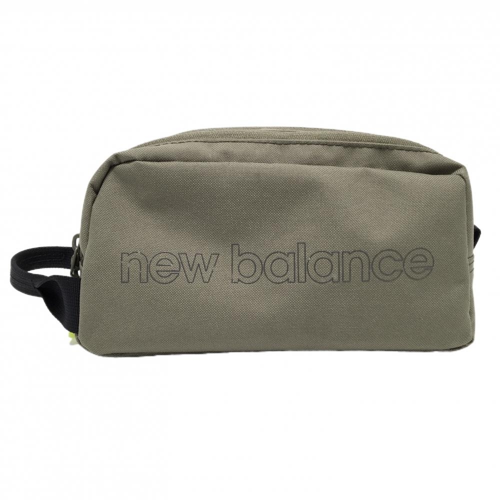 【美品】ニューバランスゴルフ カートバッグ カーキ×イエロー ロゴ ポーチ ゴルフ New Balance