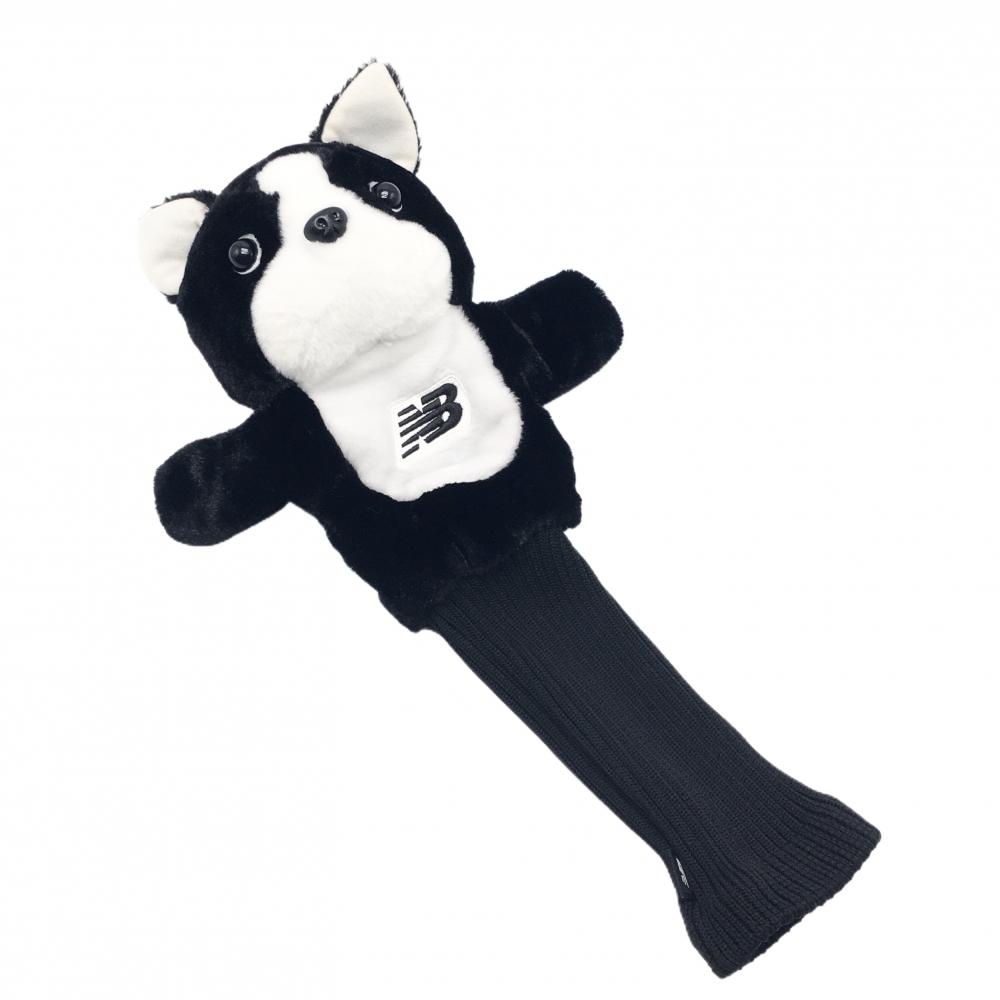【超美品】ニューバランス ヘッドカバー(FW) 黒×白 ボストンテリア ぬいぐるみ フェアウェイウッド ゴルフ New Balance