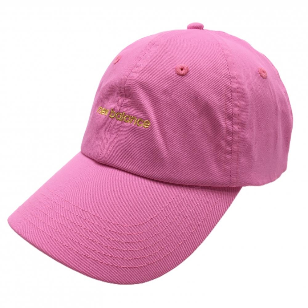 【美品】ニューバランス キャップ 蛍光ピンク×ピンク ロゴ刺しゅう   ゴルフウェア New Balance