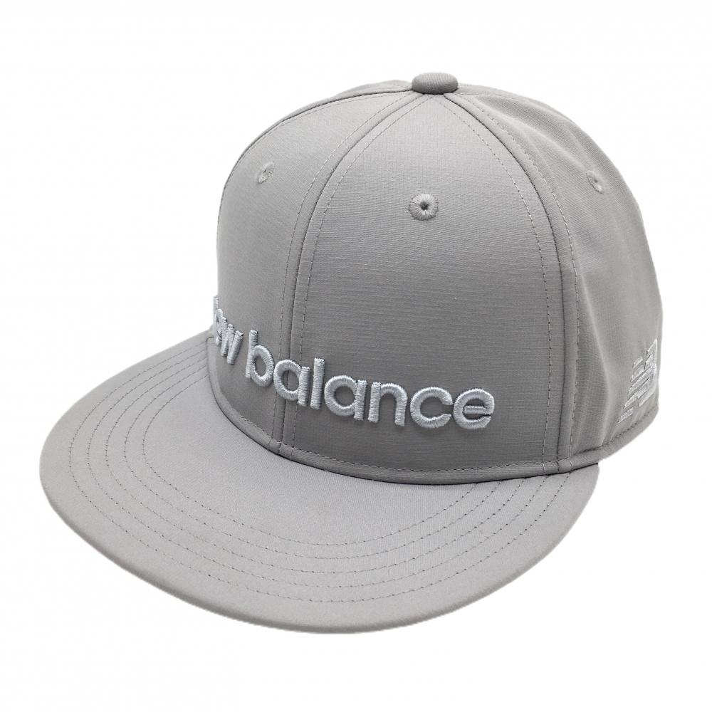 【超美品】ニューバランスゴルフ フラットキャップ グレー 立体ロゴ FR   ゴルフウェア New Balance
