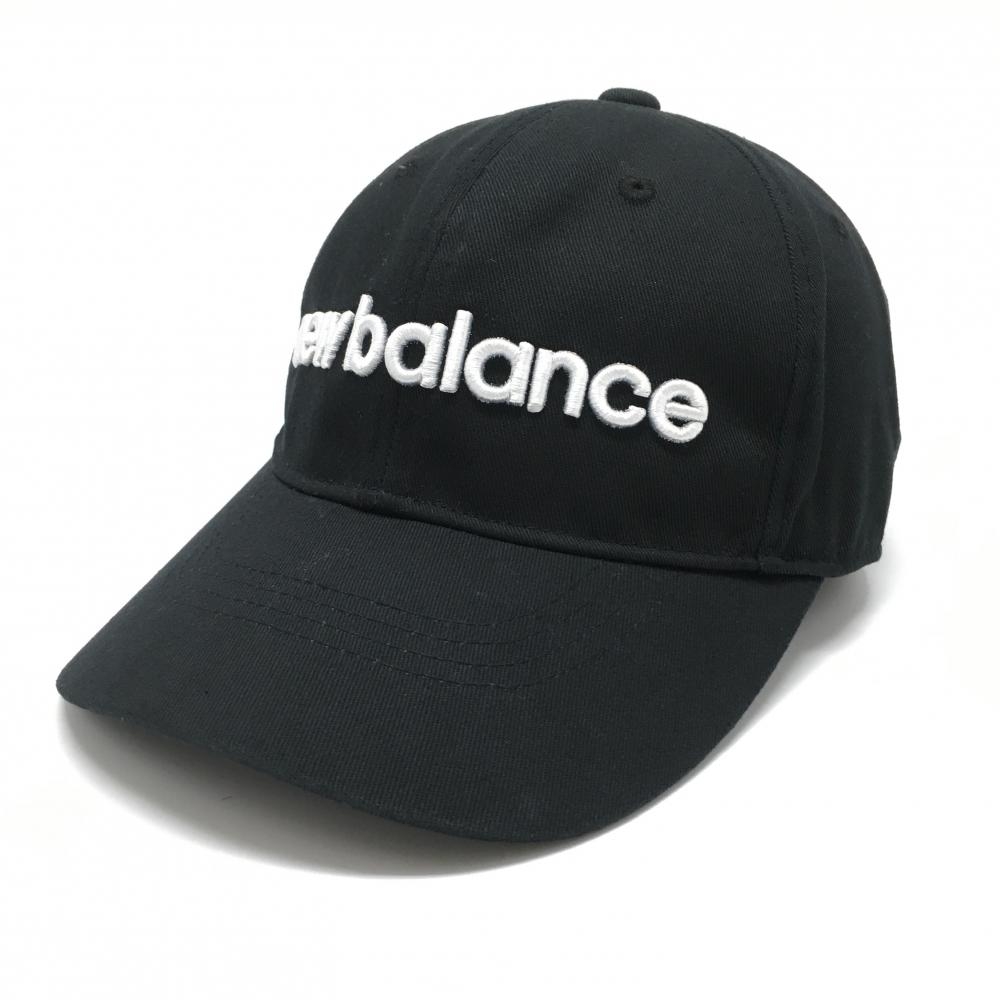 【美品】ニューバランスゴルフ キャップ 黒×白 立体ロゴ刺しゅう FR   ゴルフウェア New Balance