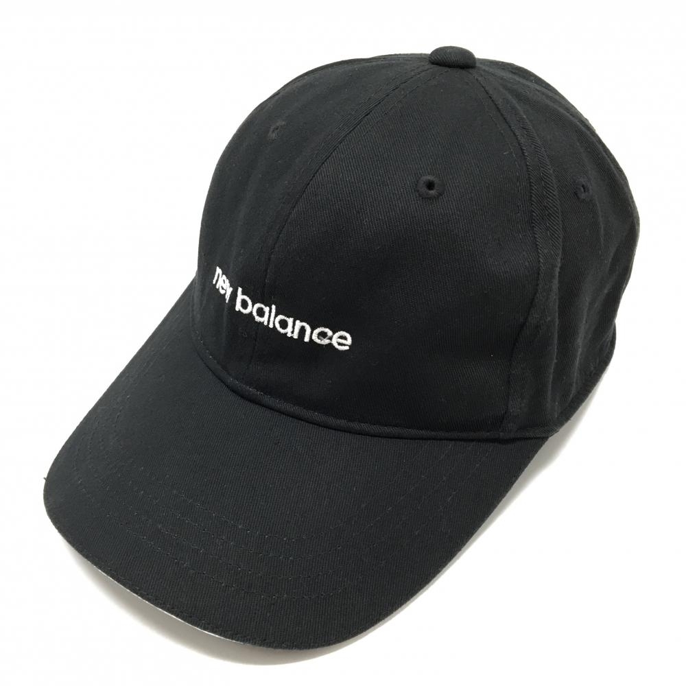 【超美品】ニューバランスゴルフ キャップ 黒×白 ロゴ刺しゅう  FR   ゴルフウェア New Balance