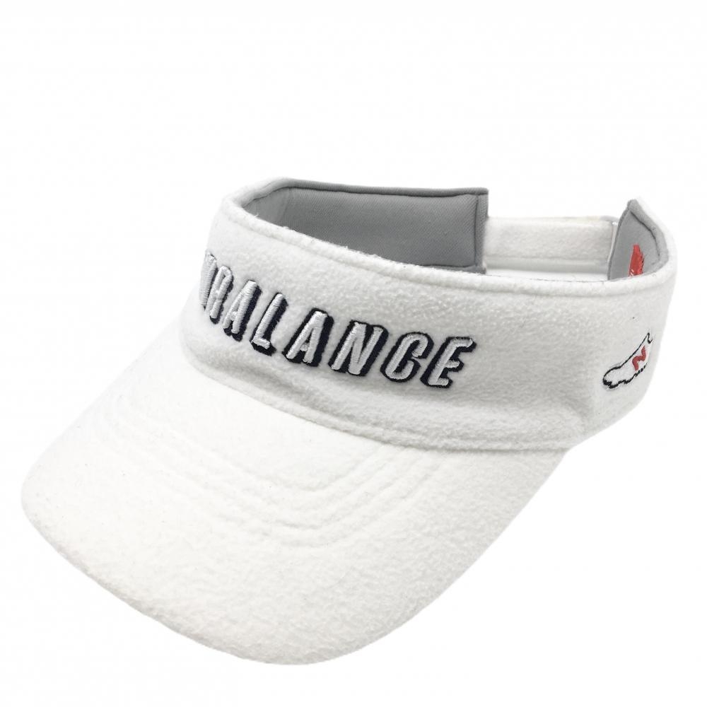 ニューバランス サンバイザー 白 微起毛 ロゴ刺しゅう FR  ゴルフウェア New Balance
