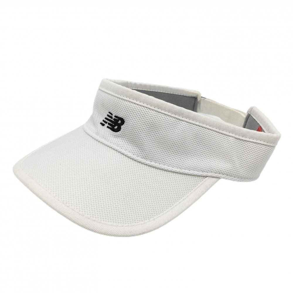 ニューバランスゴルフ サンバイザー 白×黒 メッシュ調 ロゴ刺しゅう FR  ゴルフウェア New Balance