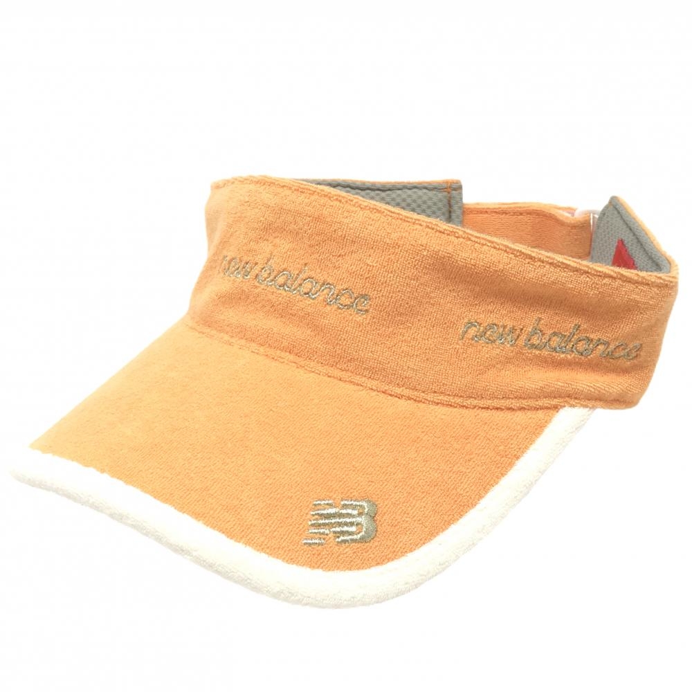 【美品】ニューバランスゴルフ サンバイザー オレンジ パイル地    ゴルフウェア New Balance