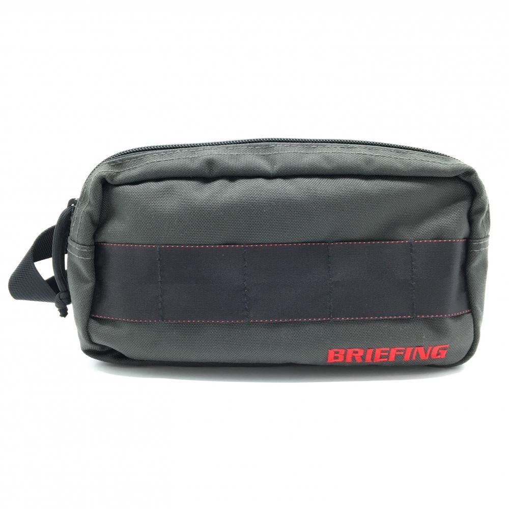 【超美品】ブリーフィング ポーチ グレー×黒 カートバッグ 内外ポケット ゴルフ BRIEFING