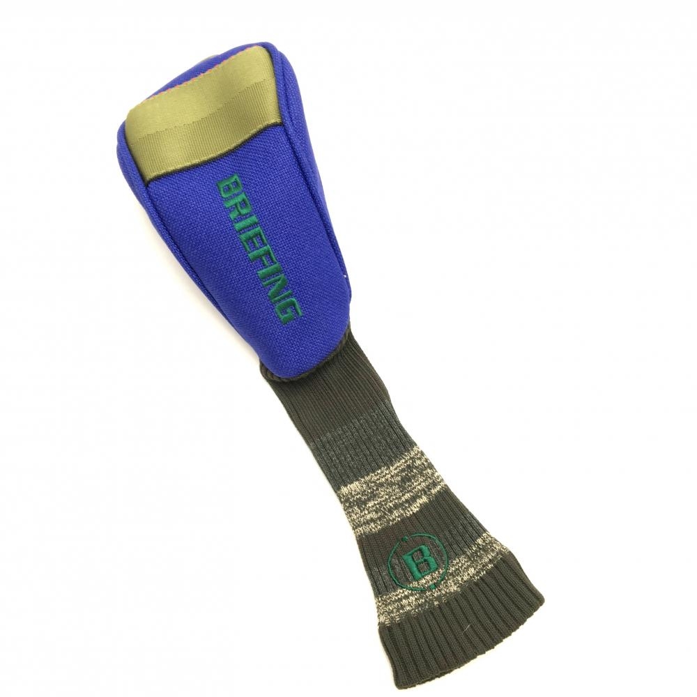 【超美品】ブリーフィング ヘッドカバー(UT) ブルー系×グリーン ロゴ刺しゅう ユーティリティ ゴルフ 2024年モデル BRIEFING