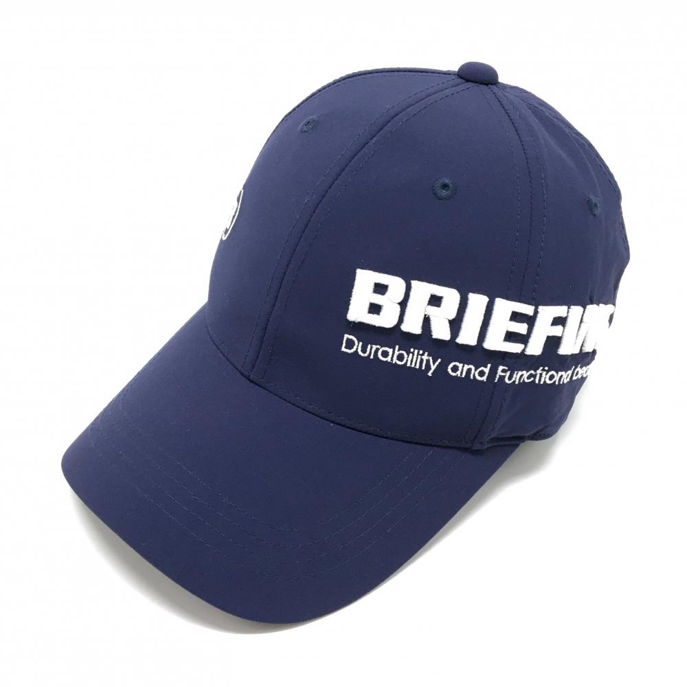 【超美品】ブリーフィング ナイロンキャップ ネイビー×白 立体ロゴ FREE   ゴルフウェア 2024年モデル BRIEFING