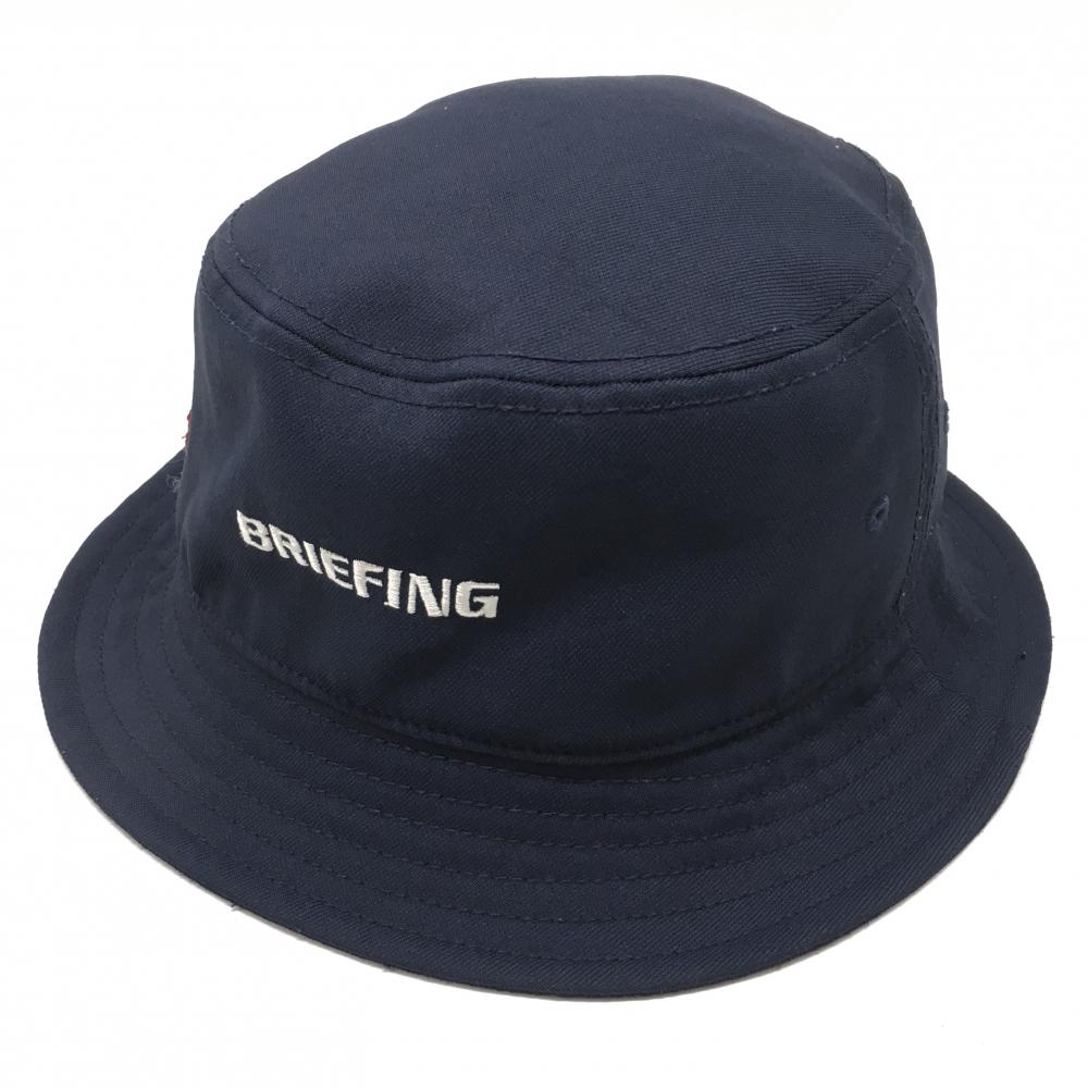 【超美品】ブリーフィング バケットハット ネイビー ロゴ刺しゅう M   ゴルフウェア BRIEFING