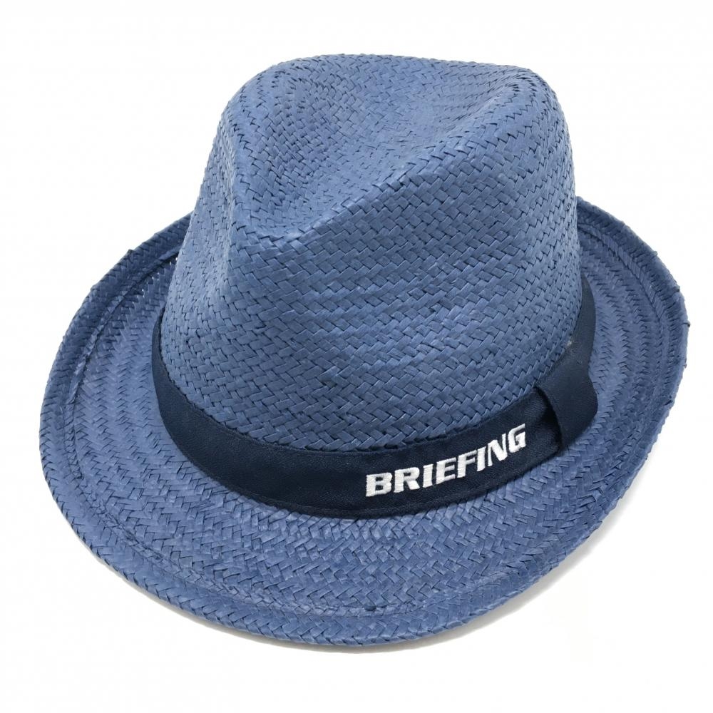 ブリーフィング 中折れハット ネイビー ストローハット L   ゴルフウェア BRIEFING