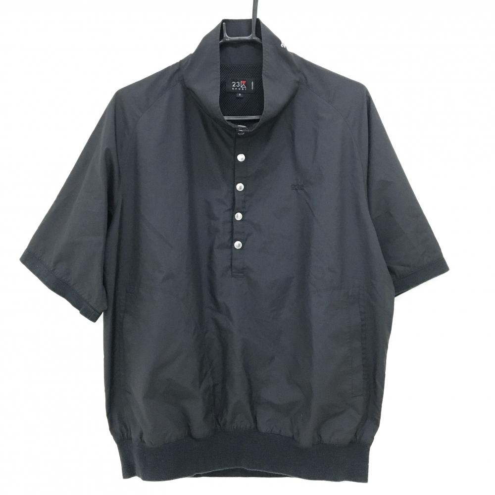 23区スポーツ 半袖ブルゾン 黒 裏地メッシュ  メンズ 3(XL) ゴルフウェア 23区