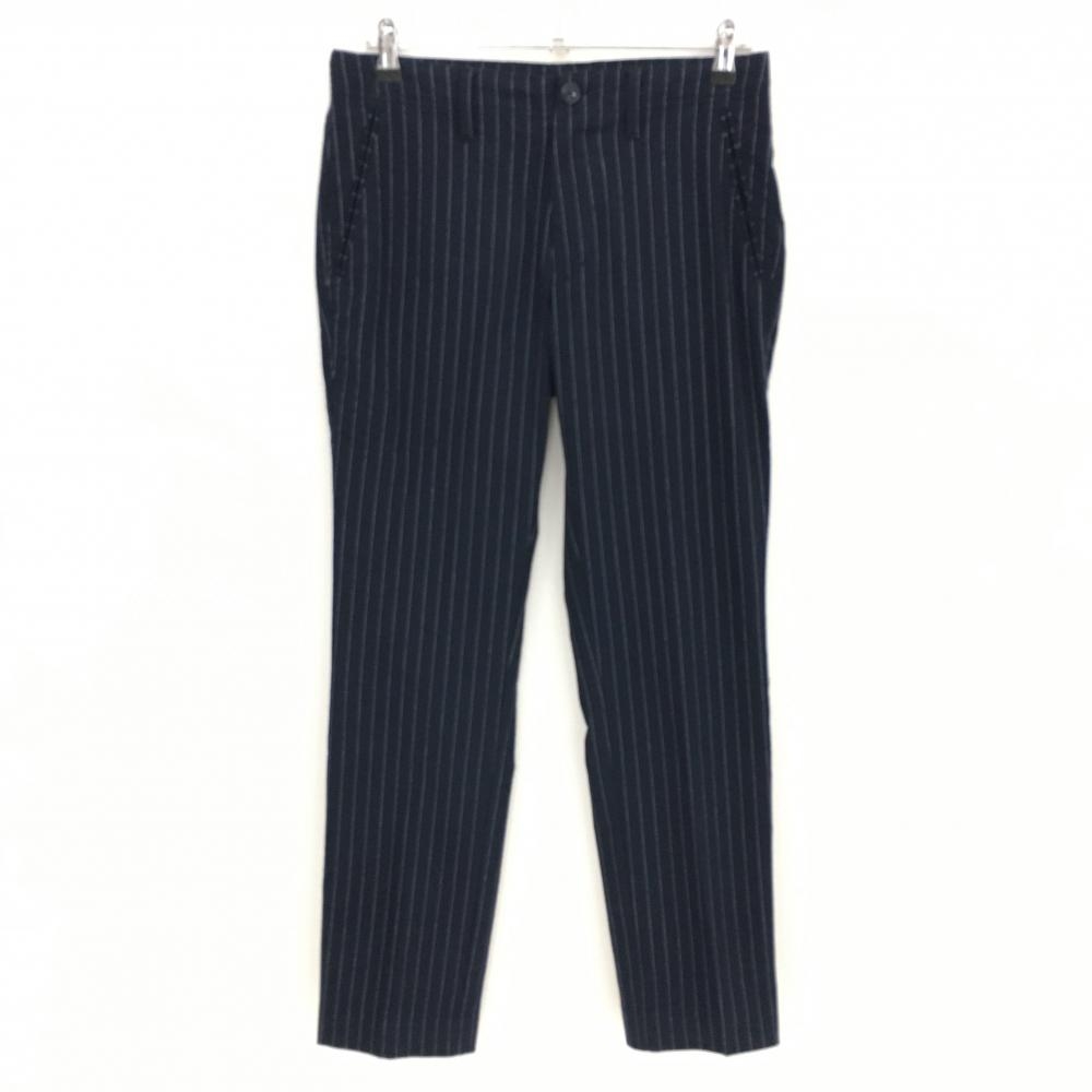 23区ゴルフ パンツ ネイビー×白 ストライプ 表微起毛 ストレッチ  メンズ 78 ゴルフウェア 23区