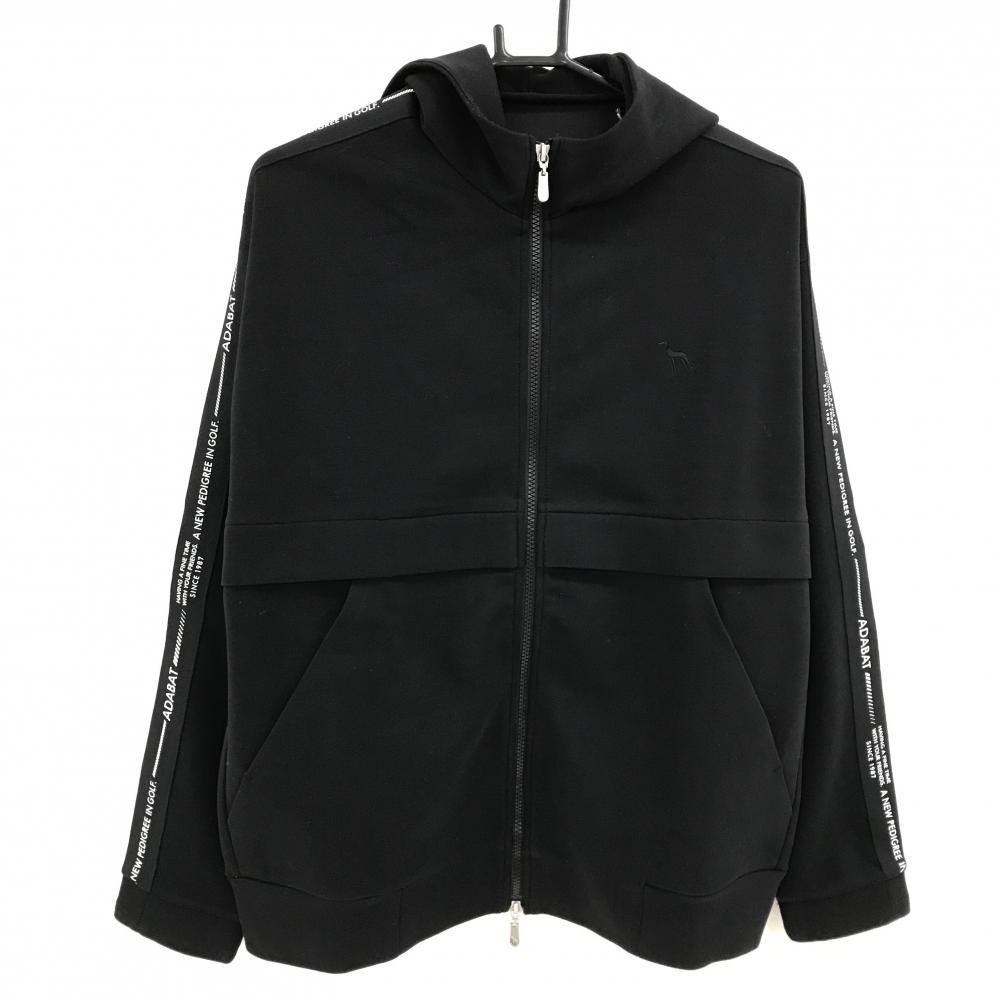 アダバット ジップパーカー 黒×白 ロゴテープ ジャケット メンズ 46(M) ゴルフウェア adabat