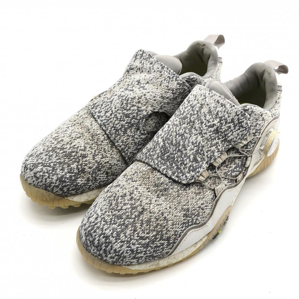アディダス ゴルフシューズ  グレー×白 アッパー織生地 EVN791001 BOA スパイクレス メンズ 26.0 ゴルフウェア adidas