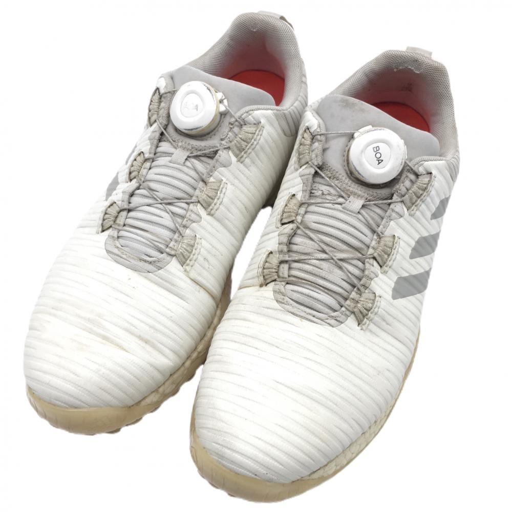 アディダス ゴルフシューズ 白×グレー コードカオス BOA FV2522 スパイクレス メンズ 26.0 ゴルフウェア adidas
