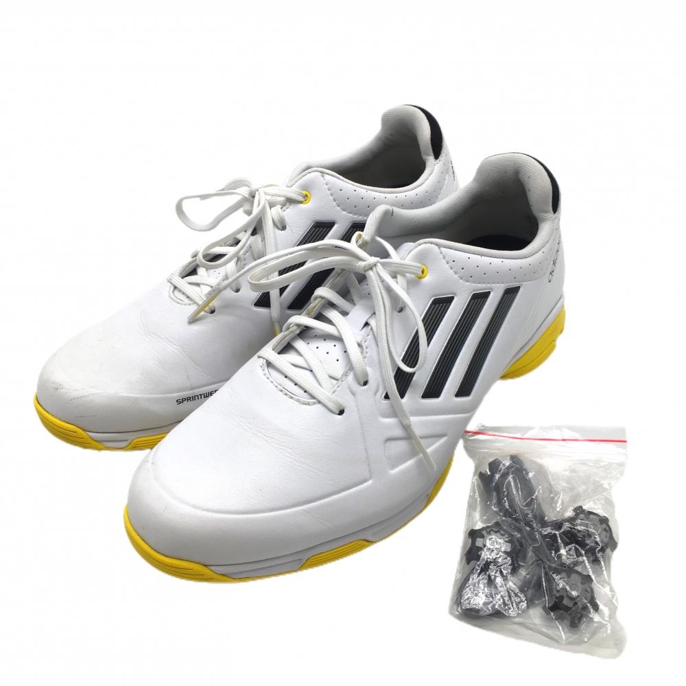 【美品】アディダス ゴルフシューズ 白×黒 O99000 ADIZERO 6-SPIKE  メンズ 27.0 ゴルフウェア adidas