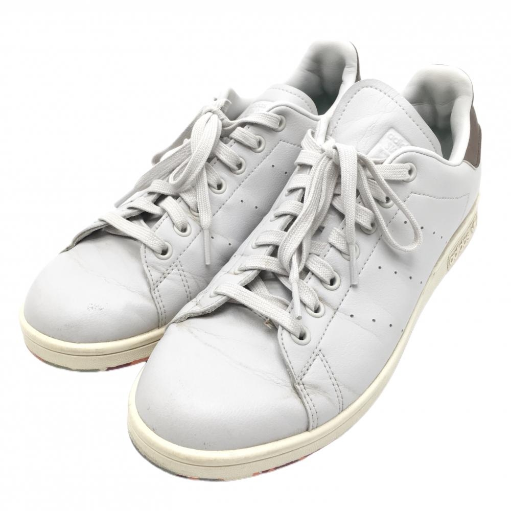 アディダス ゴルフシューズ ライトグレー×ブラウン 9296 STAN SMITH スパイクレス メンズ 27.5 ゴルフウェア adidas