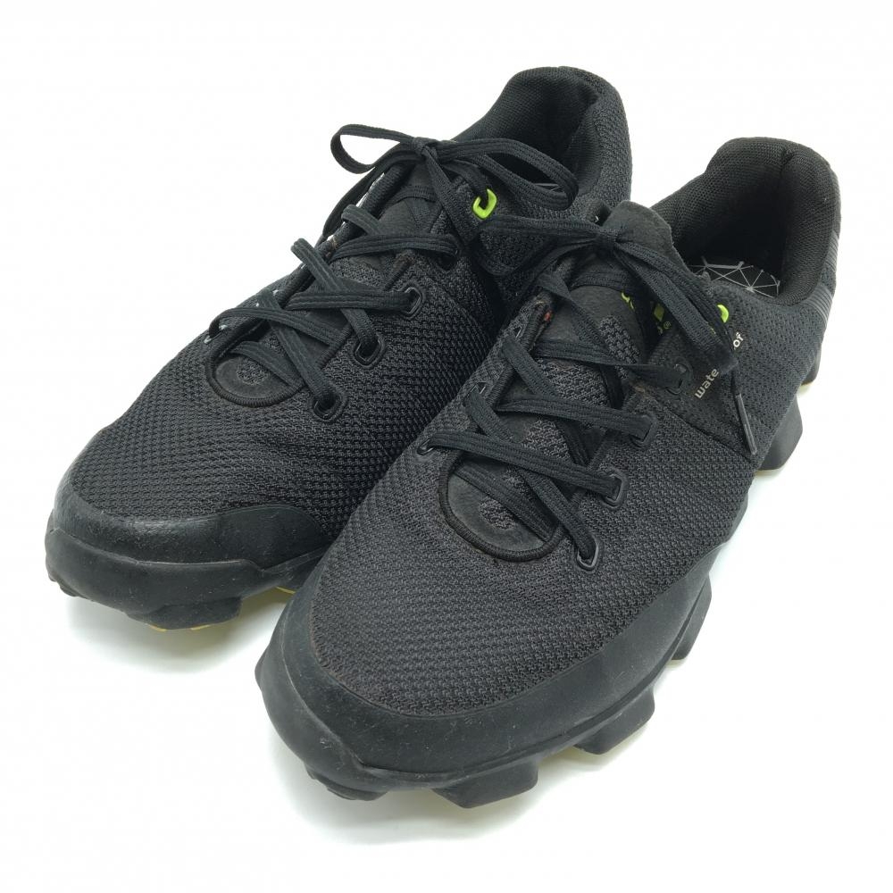 【美品】アディダス ゴルフシューズ 黒 676018 スパイクレス クロスフレックス ウォータープルーフ メンズ 26.5 ゴルフウェア adidas