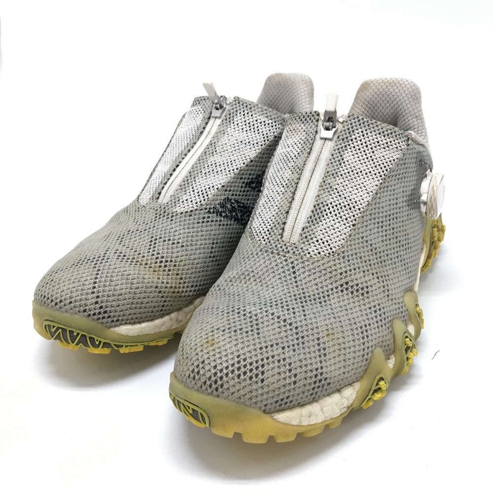 アディダス ゴルフシューズ  グレー×イエロー GXO199 コードカオス22 BOA スパイクレス ダイヤル式 メンズ 25.5 ゴルフウェア adidas