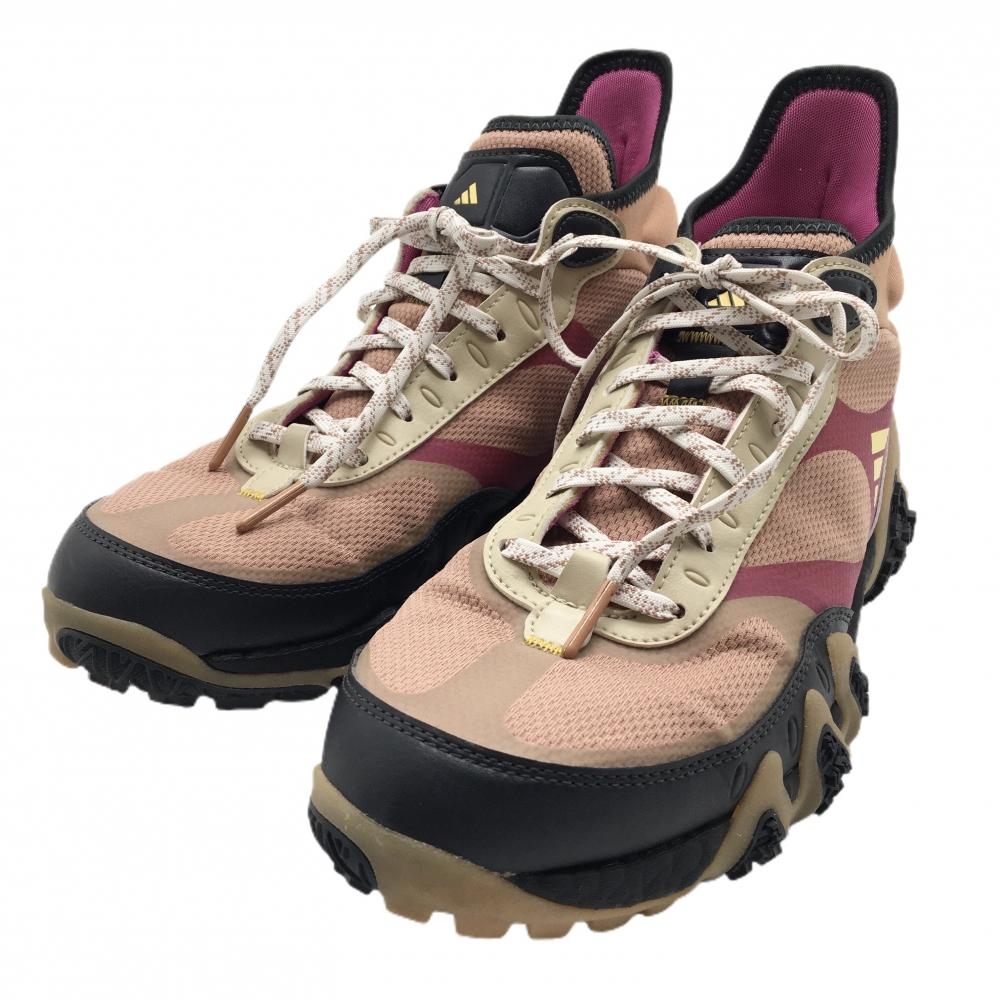 【美品】アディダス ゴルフシューズ サーモンオレンジ系×ピンク×ブルー HO3662 アディクロス ハイ メンズ 26.5 ゴルフウェア adidas