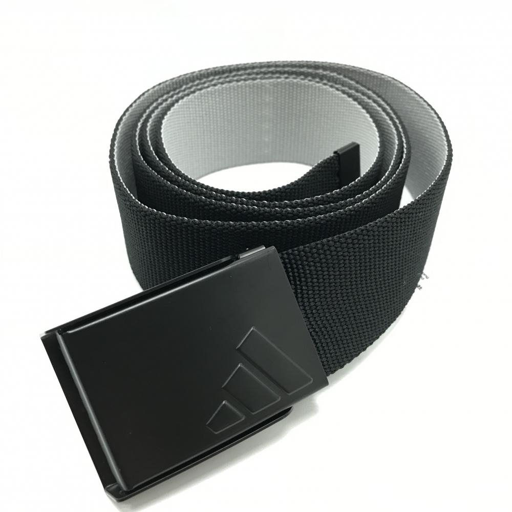 【超美品】アディダス ガチャベルト 黒 ロゴ型押しバックル メンズ OSFM ゴルフウェア 2025年モデル adidas