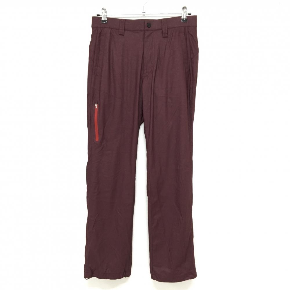 【美品】アディダス パンツ ボルドー 地模様 蓄熱裏地 後ろウエストゴム メンズ M/M ゴルフウェア adidas