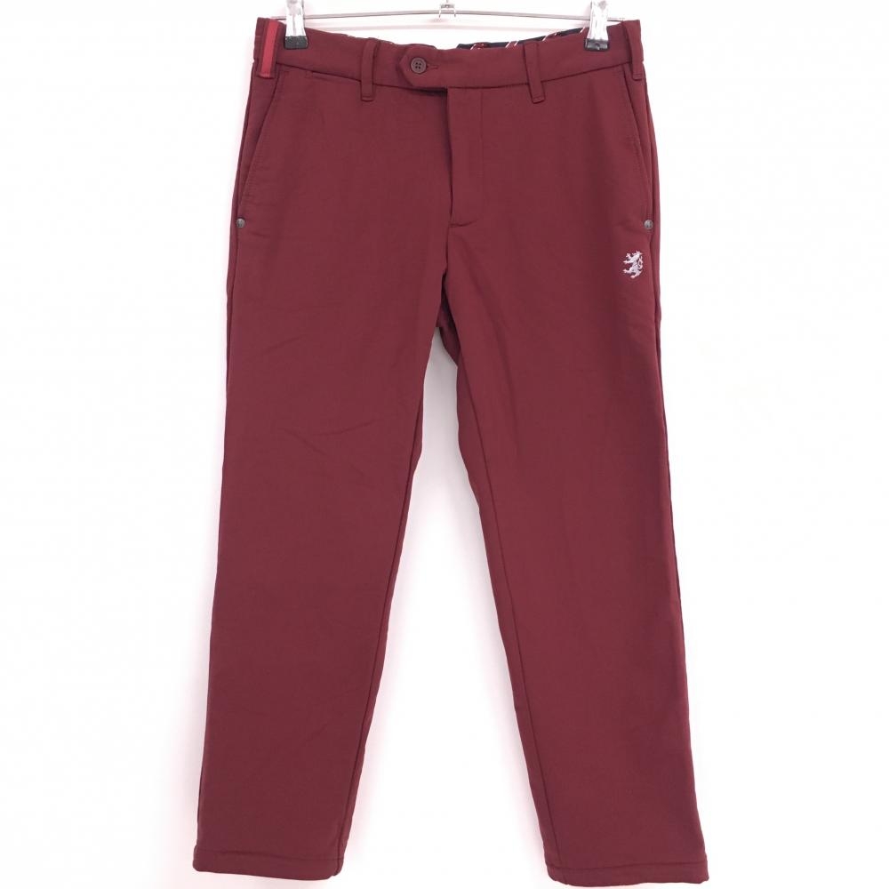 【美品】アドミラル ストレッチパンツ ボルドー 裏微起毛 ウエスト裏斜めストライプ  メンズ S ゴルフウェア Admiral
