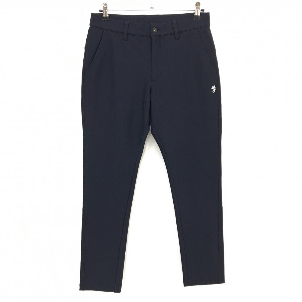 【美品】アドミラル パンツ ダークネイビー×白 ストレッチ 裏微起毛 ロゴ刺しゅう  メンズ L ゴルフウェア Admiral
