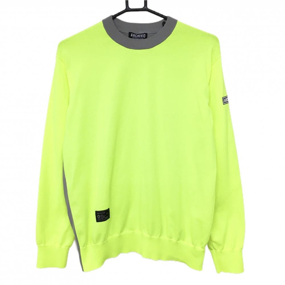 【超美品】アルチビオ セーター 蛍光イエロー×グレー シリコンワッペン  メンズ 46(M) ゴルフウェア archivio